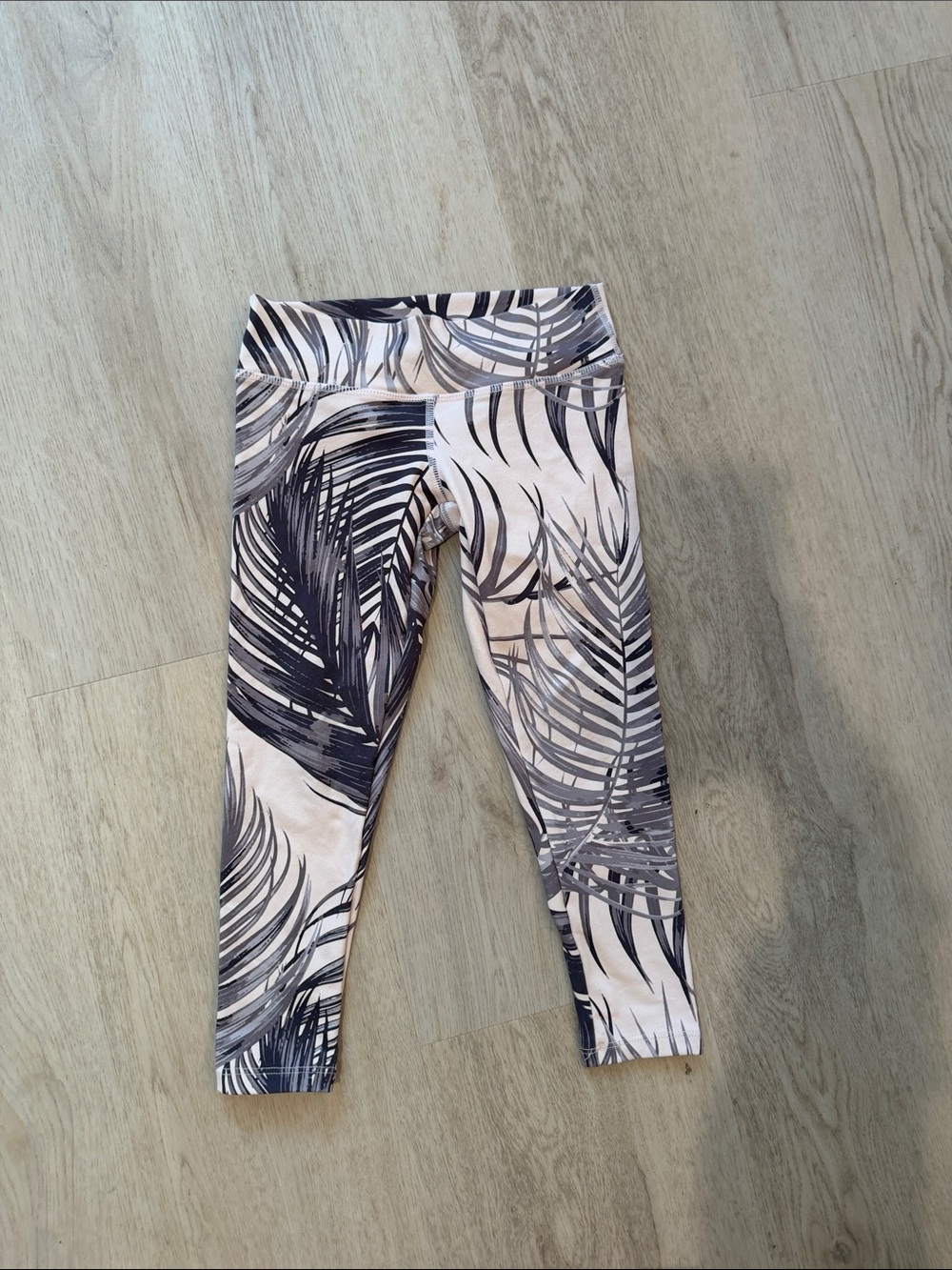Spiritual Gangster Girls 4 Palm Leaf Print Cropped Leggings Pink